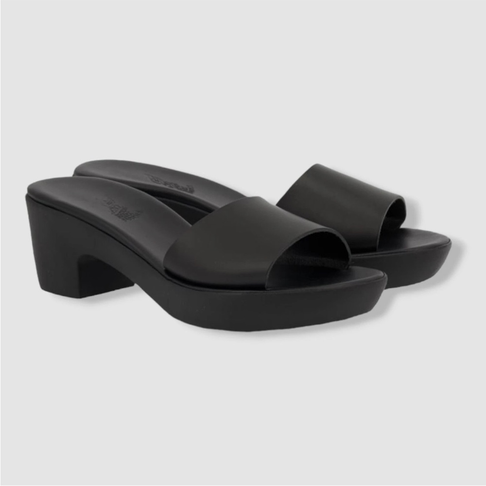 Ancient Greek Sandals Women's Katina Block Heel Comfort Clog Slide Size 39